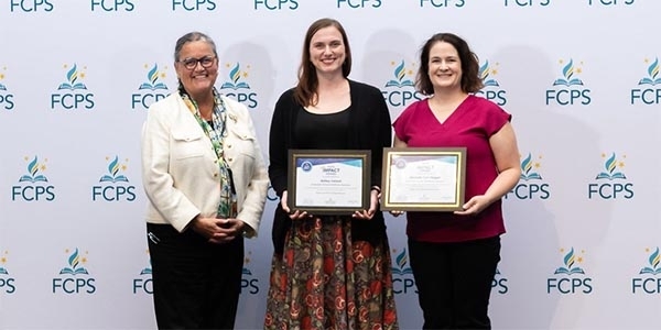 Annandale Terrace Get2Green Leaders accept FCPS Impact Award