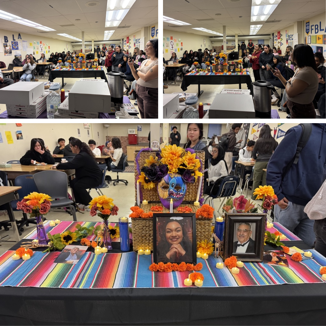 a classroom with students and decorations