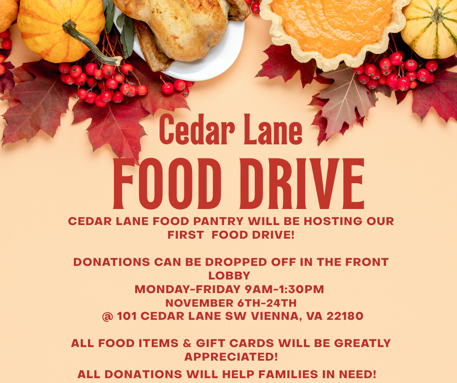 Cedar Lane Fall Food Drive Flyer