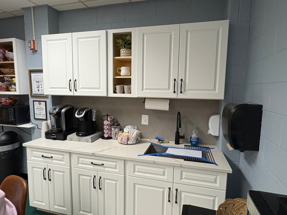 new cabinets in teachers lounge
