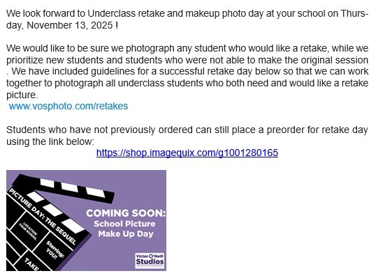 Picture Day REminder