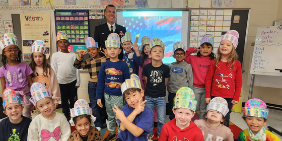 Every classroom invited military speakers to present to their students