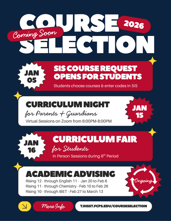 Schedule of all events for course selection 2026-27