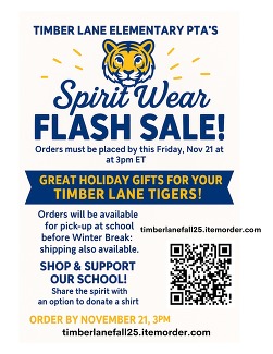 flyer for spirit wear sale