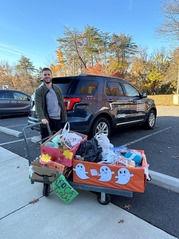 Picture of donated candy for USO