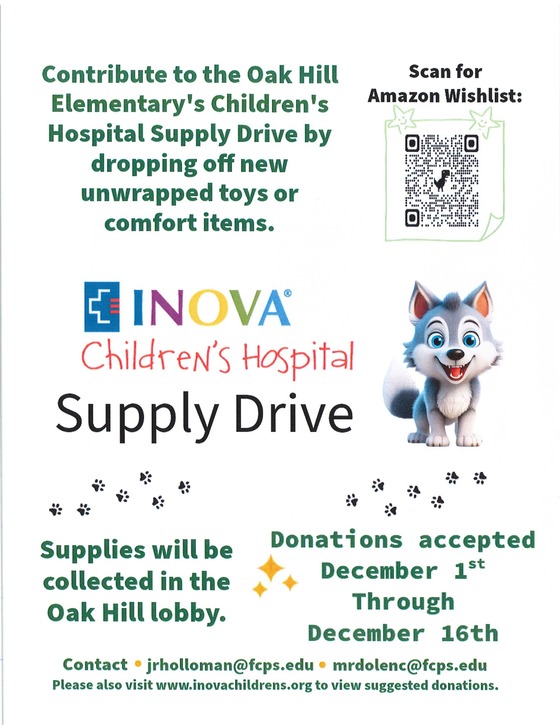 Children's Hospital Supply drive flyer