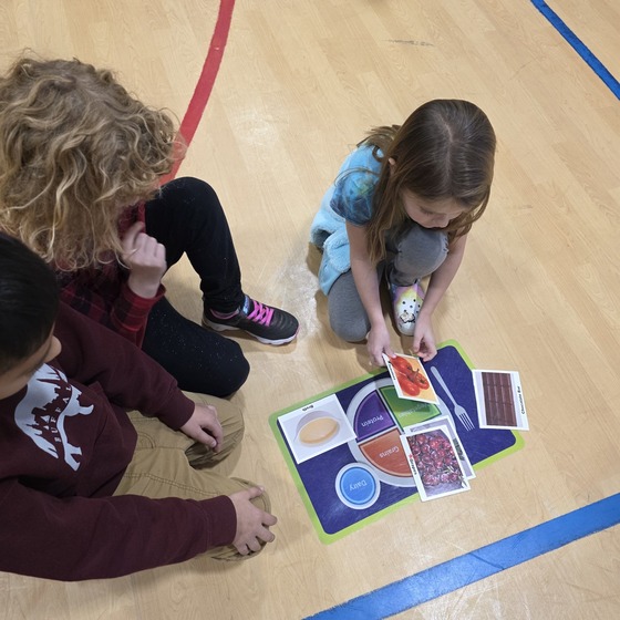 students during health lesson in P.E.