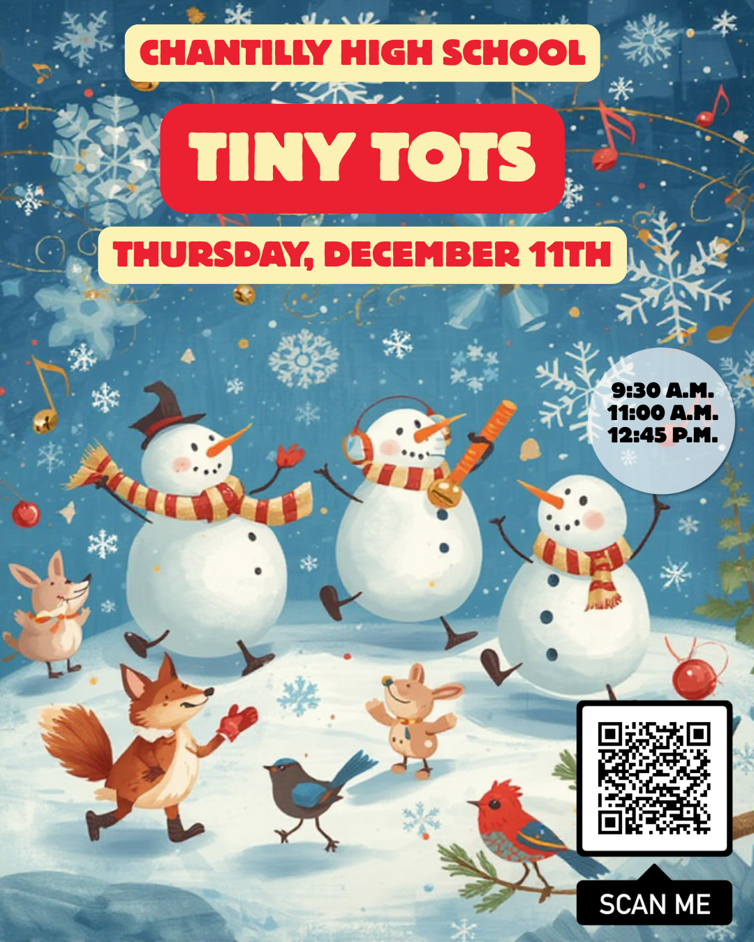 Chantilly High School Tiny Tots Thursday, December 11th