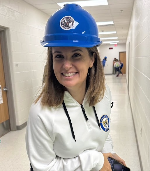 Staff member in construction attire