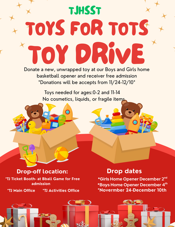 Brochure advertising TJ's Toys for Tots drive. Everything in brochure is spelled out in the article below.