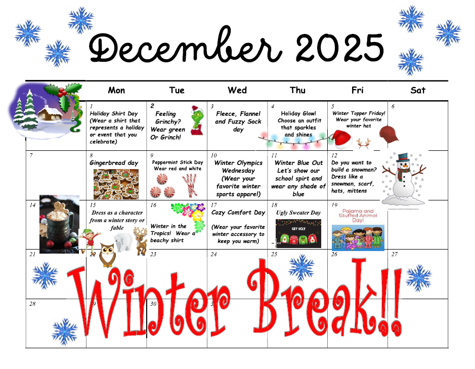 SEES December Spirit Days