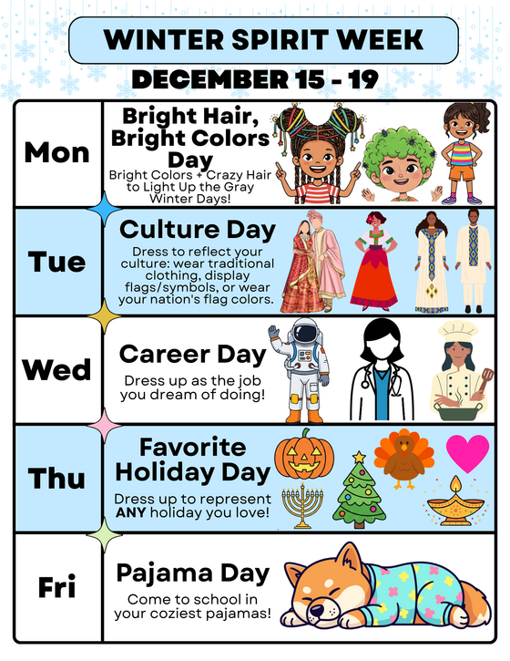 Winter Spirit Week English