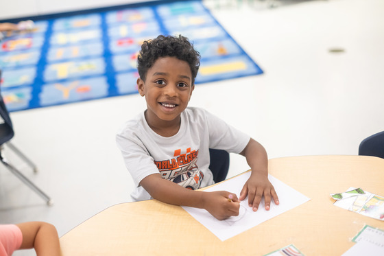 student at desk