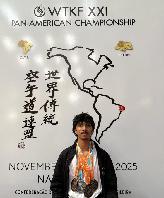 Atul Kotamraju representing Team USA at the Pan-American Karate Championship