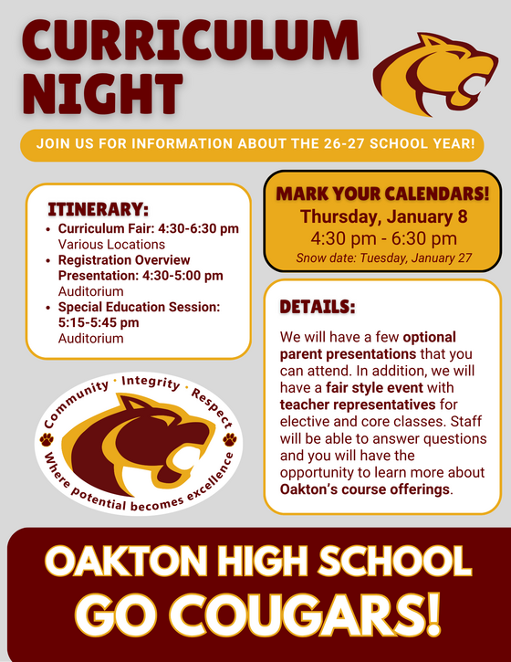 Curriculum Night Flyer