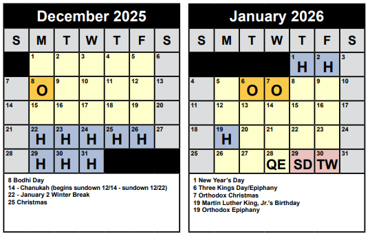 December and January