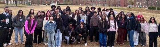 students on college campus