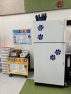 Picture of the new refrigerator in the cafeteria