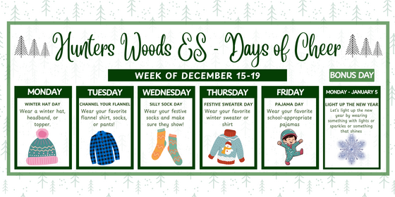 HWES days of cheer (spirit week)
