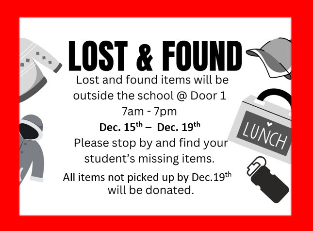 Pick up Lost & Found items next week!