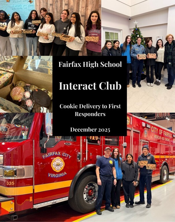Students delivering cookies to first responders