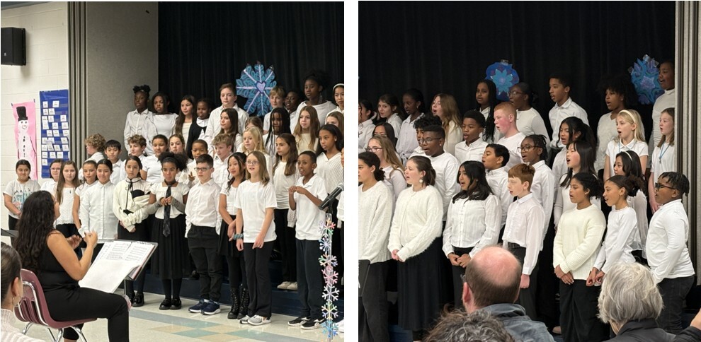 Students singing one of the songs in the Chorus  winter concert