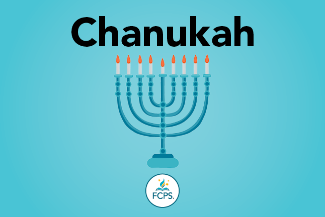An icon for Chanukah showing a menorah