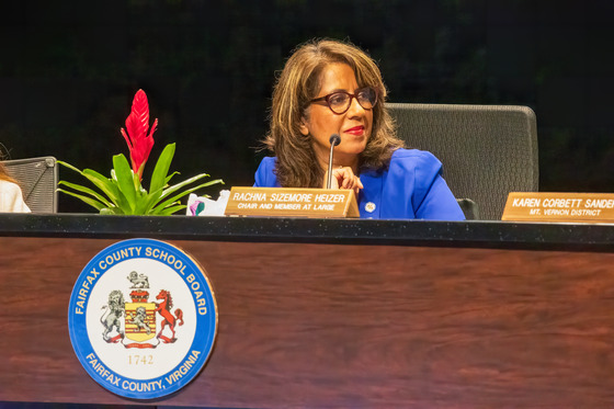 Rachna on the School Board Dais