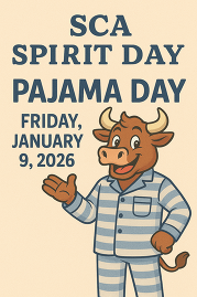Cartoon Bull wearing pajamas
