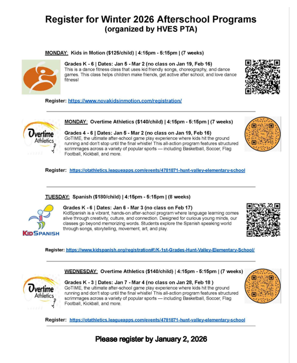 Winter Afterschool Activities 1