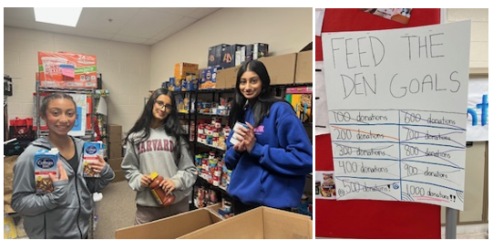 Students collecting food donations