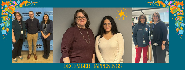 adults and student standing together at different events