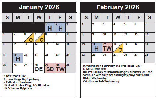 January February Calendar