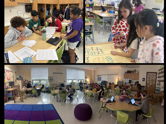 Students working in classrooms