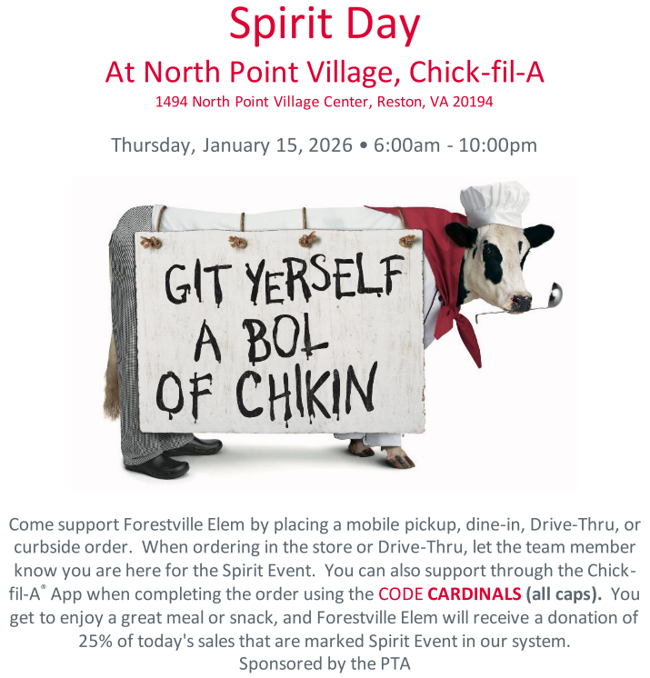 Image of Chick Fil A Spirit Night