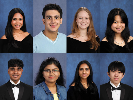 Headshots of all 8 TJ Regeneron STS Top 300 Scholar winners!