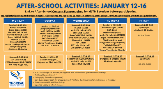 After School Schedule 01/12-16/26
