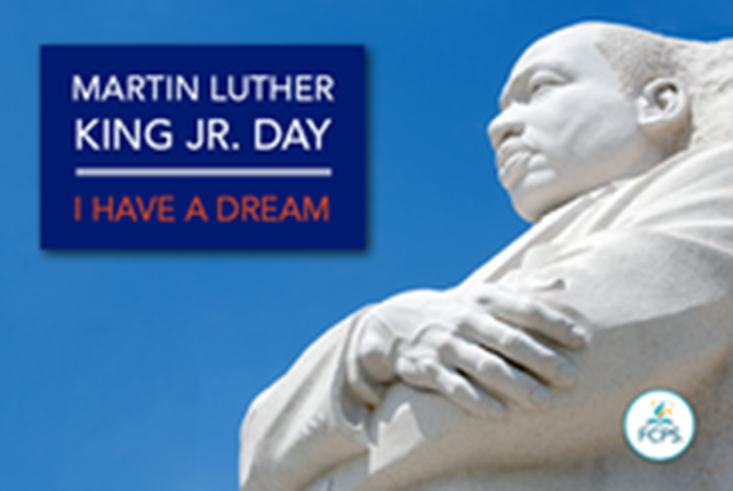 Martin Luther King statue and artwork for birthday holiday