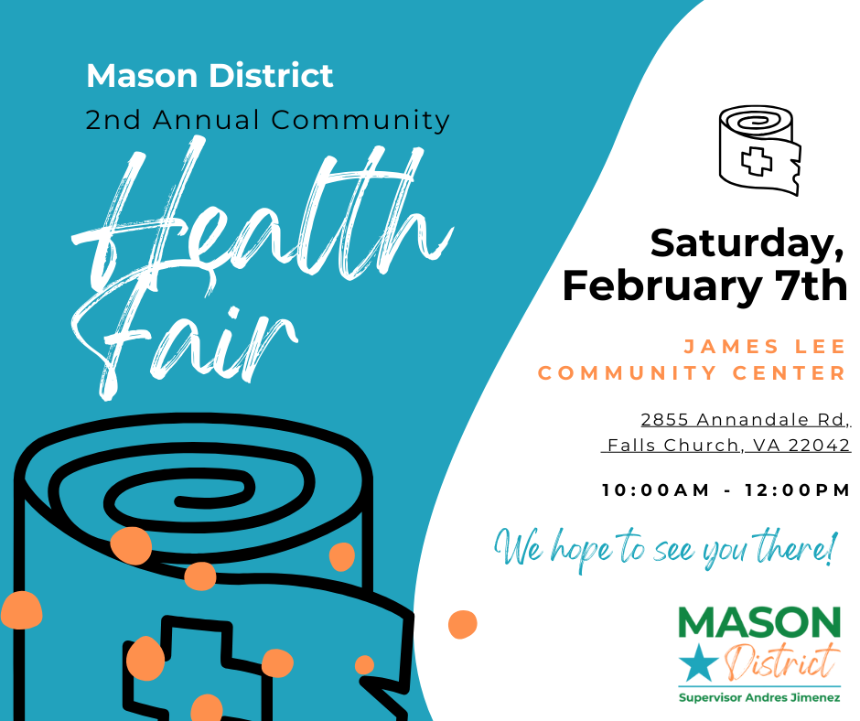 Flyer promoting Mason District Health Fair