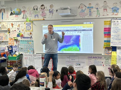 picture of weatherman in classroom