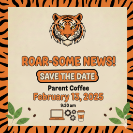 Tiger Graphic with Save the Date information 
