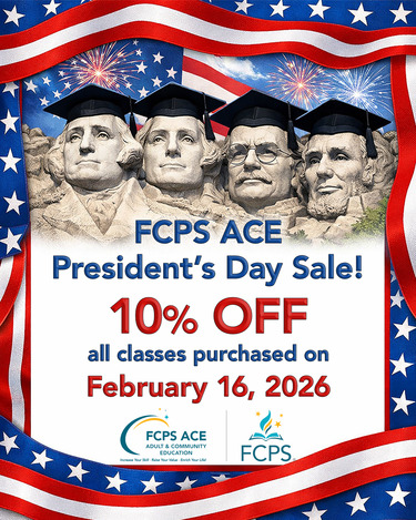 Presidents Day 10% OFF - Patriotic border with Mount Rushmore presidents wearing graduation caps.