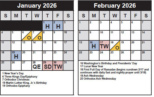 Jan-Feb Calendar