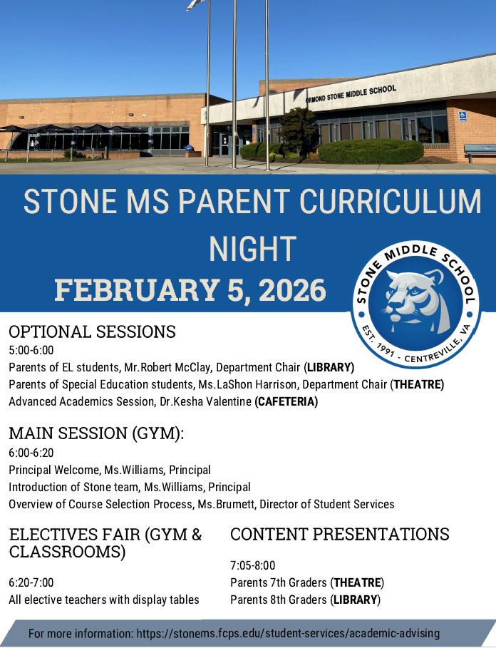 Stone curriculum night flyer - English