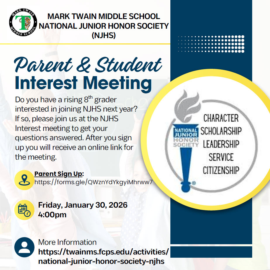 a photo of the flyer with the NJHS Interest meeting information