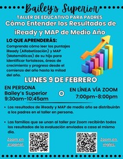 iReady & MAP Workshop Flier Spanish