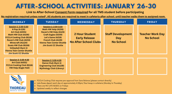 After School for the week of Jan. 19-23