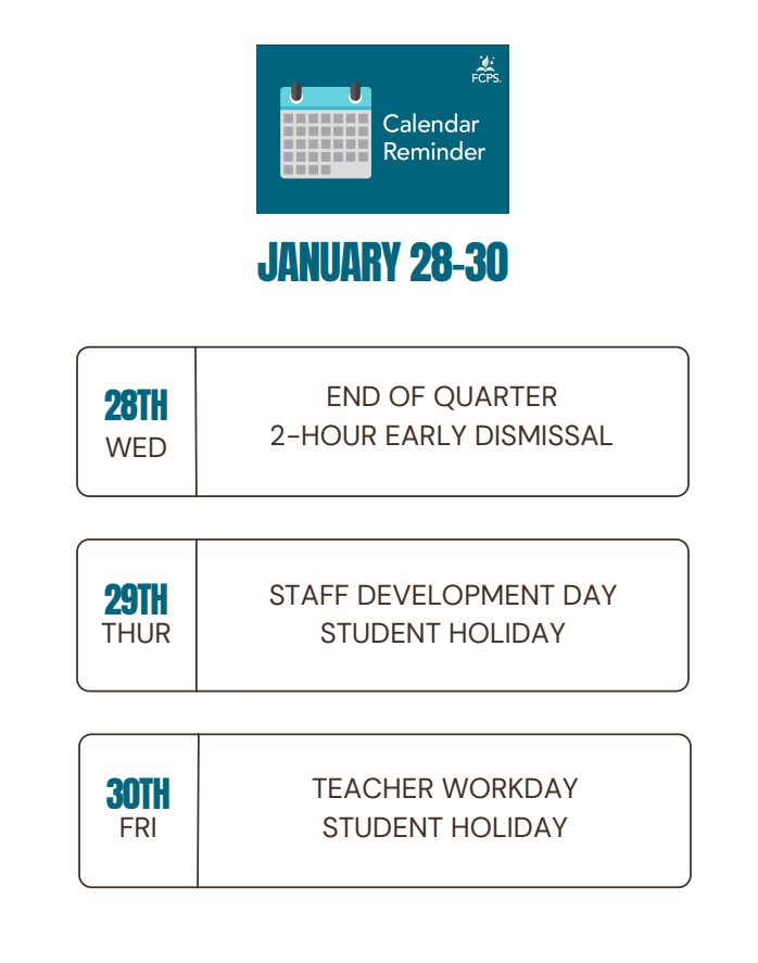 Jan 28-30 Schedule