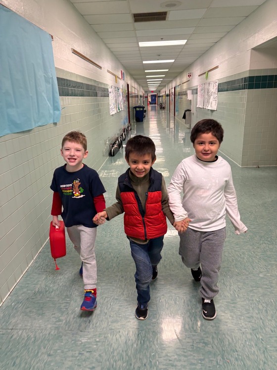 students in the hall