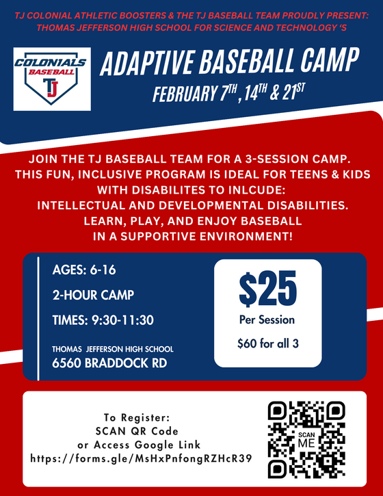 Colonials Baseball Adaptive Baseball Camp
